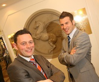Ben Tebbutt, retail partner with FHP in Flying Horse Walk with FHP surveyor Frankie Labbate 